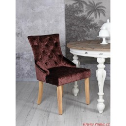 Jídelní židle ve stylu Chesterfield ve vínové barvě